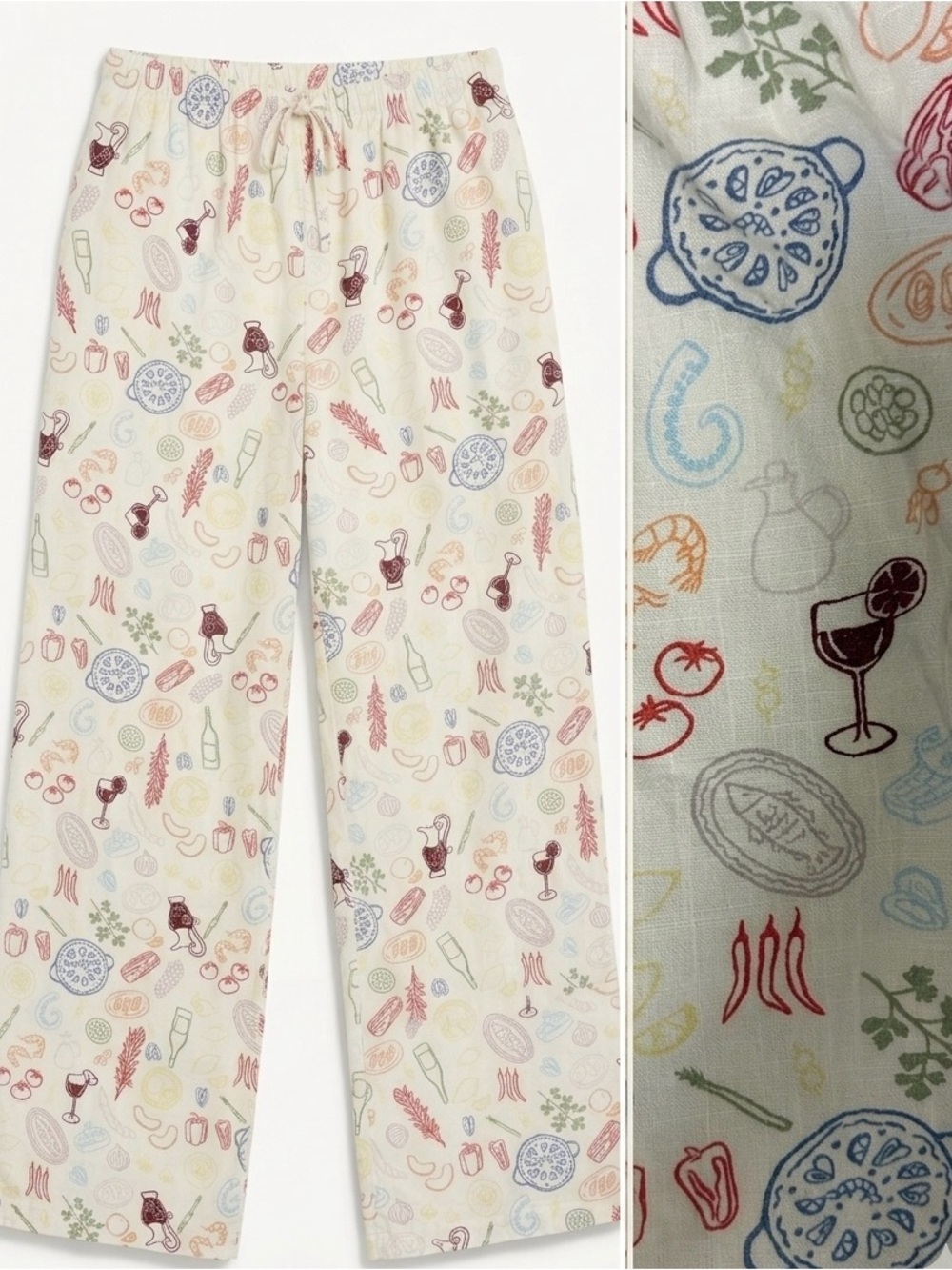 Euro Summer Sincerely Jules Seafood & Wine Mediterranean Linen-Blend Pants XL